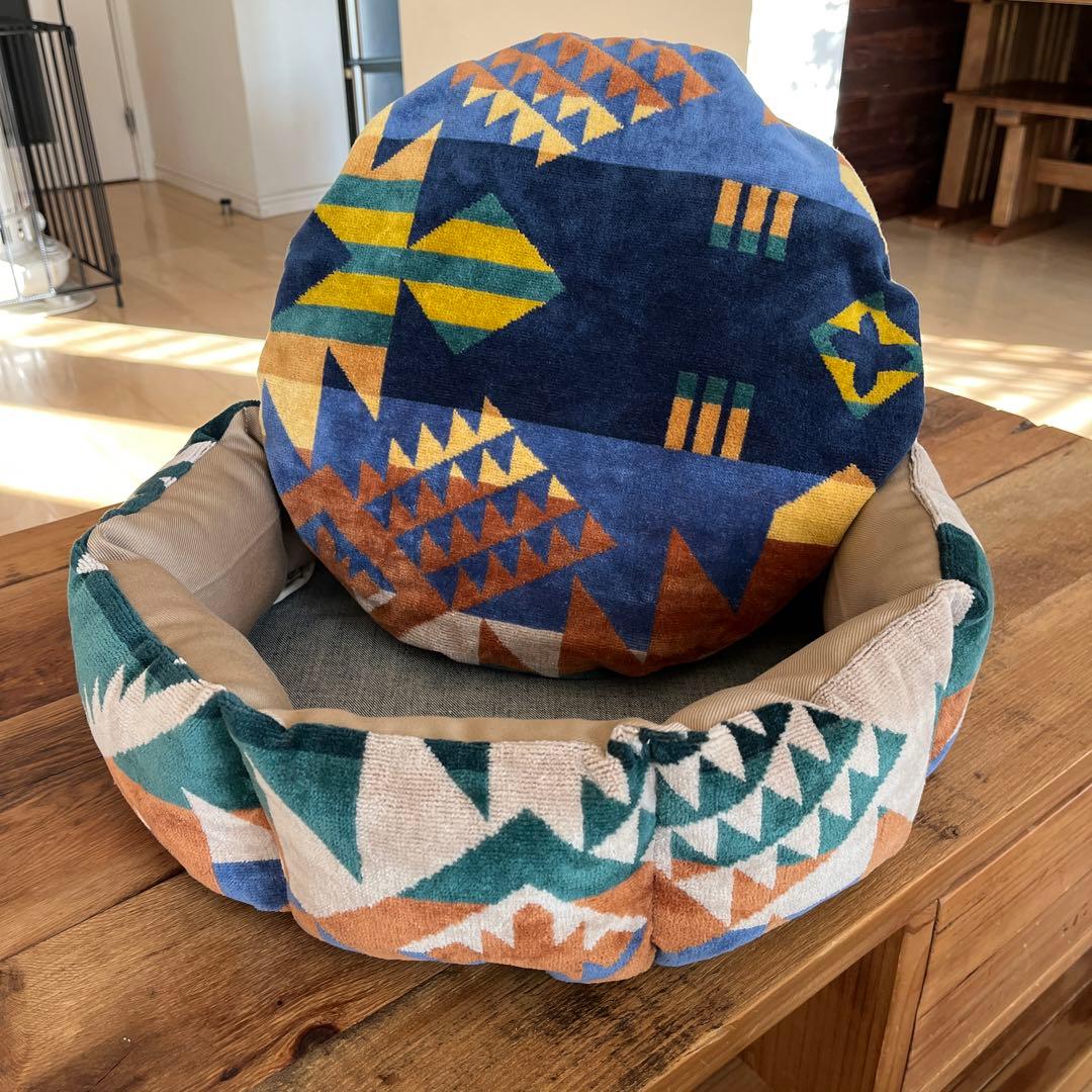 ペットベッド　ハンドメイド444 ペンドルトン　リメイク　猫ベッド　犬ベッド