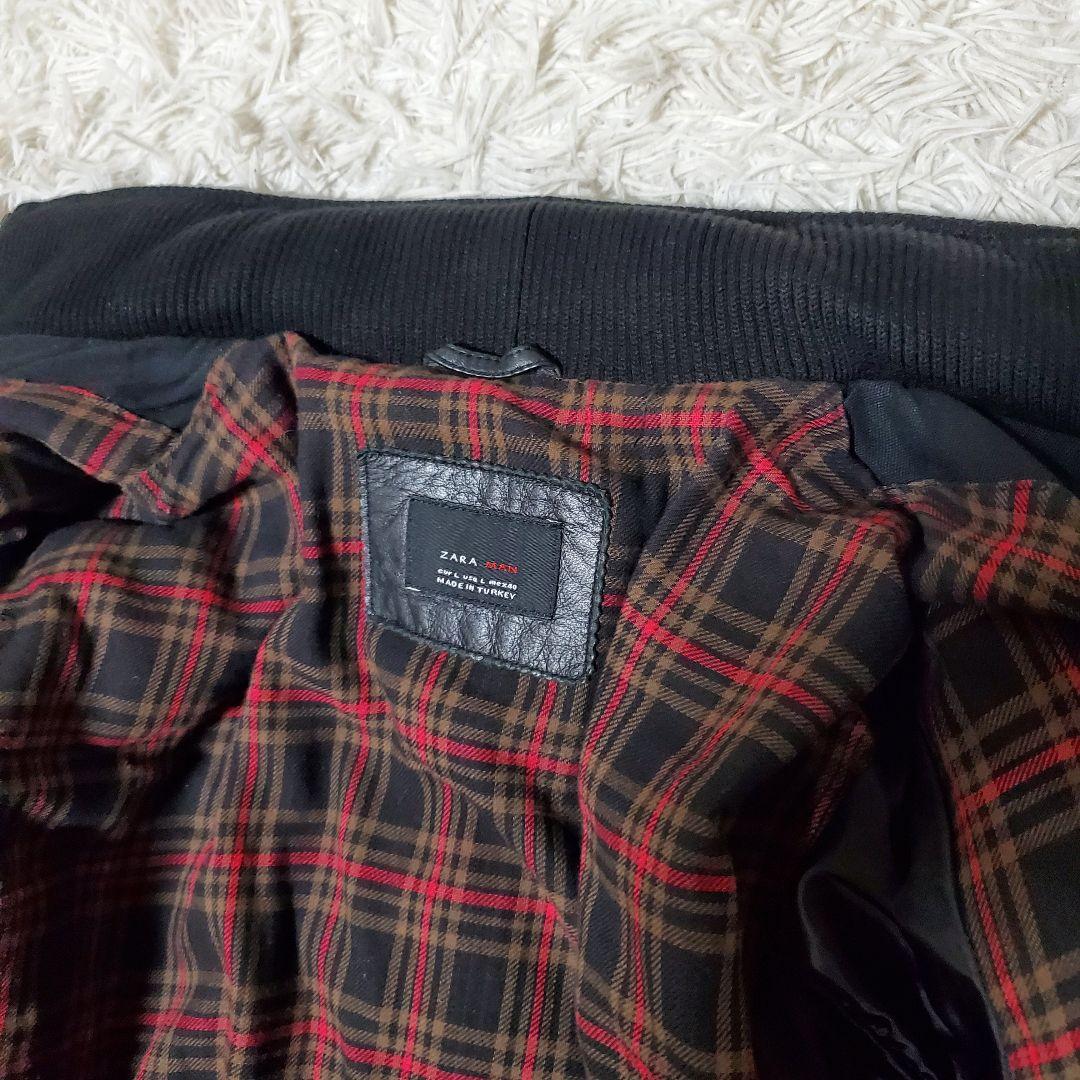 希少 ZARA ザラ 本革キルティング レザーライダース XL