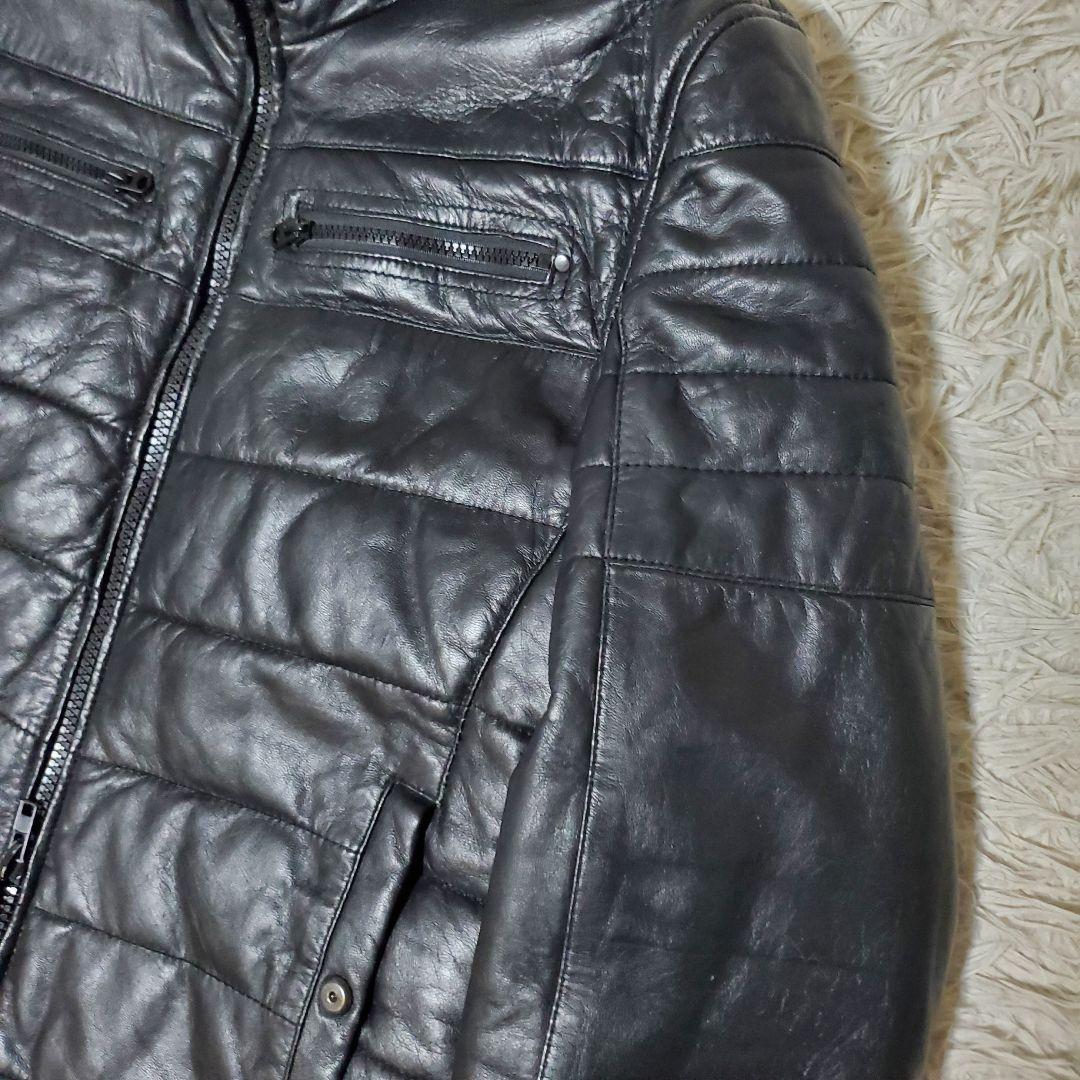 希少 ZARA ザラ 本革キルティング レザーライダース XL