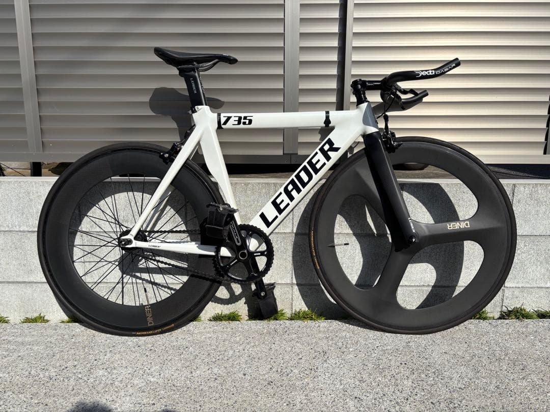 【まもなく出品終了】LEADER 735 ピストバイク フルカーボンホイール