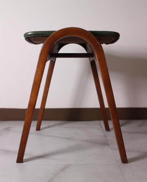 秋田木工 ヴィンテージ スタッキング スツール チェア 椅子 曲木 モスグリーン