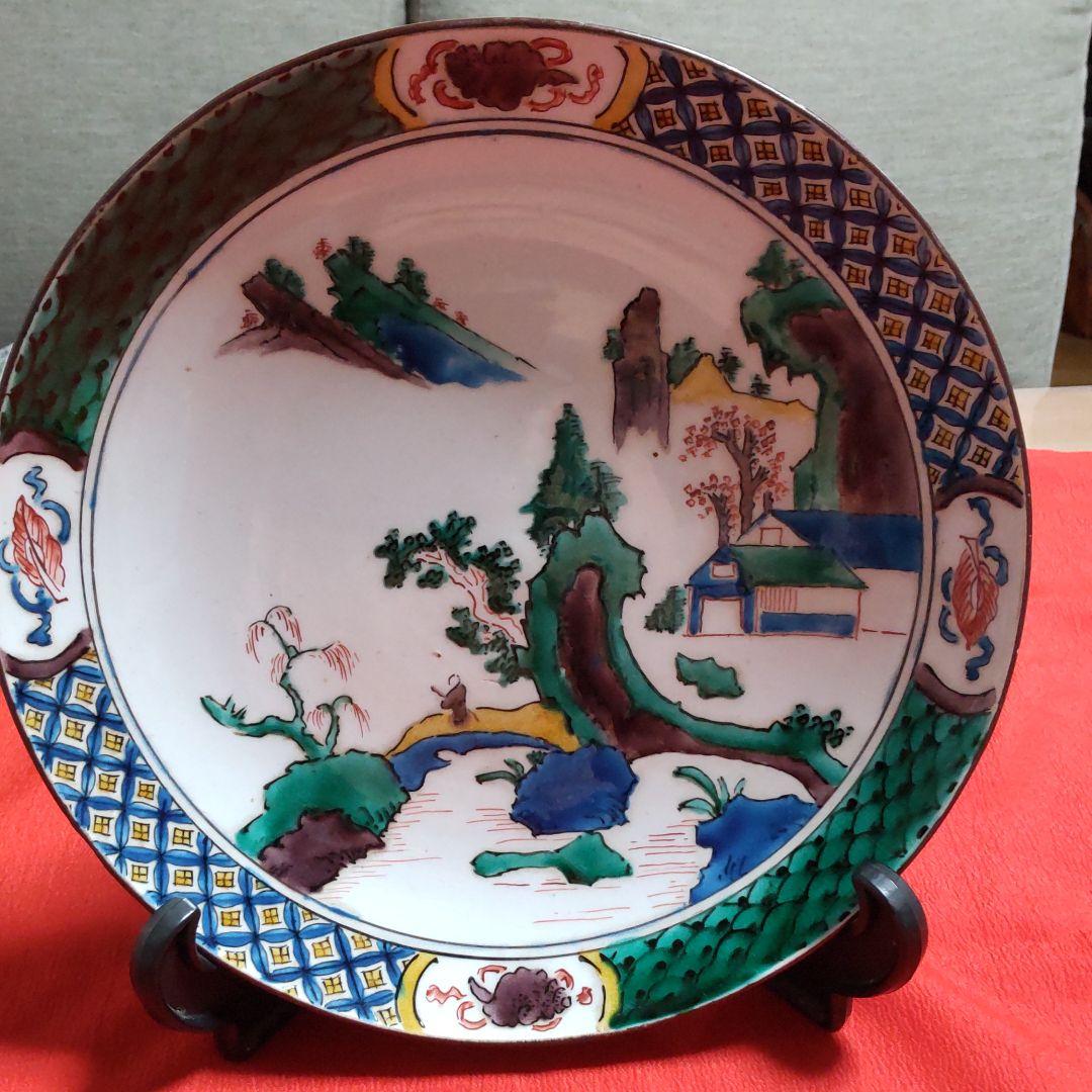 古九谷風飾り皿　骨董品　美術品　　玄関　床の間　料理にも