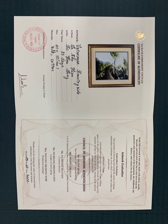 ベトナム刺繍絵　Vietnamese Coutryside