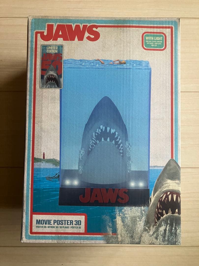ジョーズ JAWS 映画ポスター ライトアップ PVC スタチュー 50th