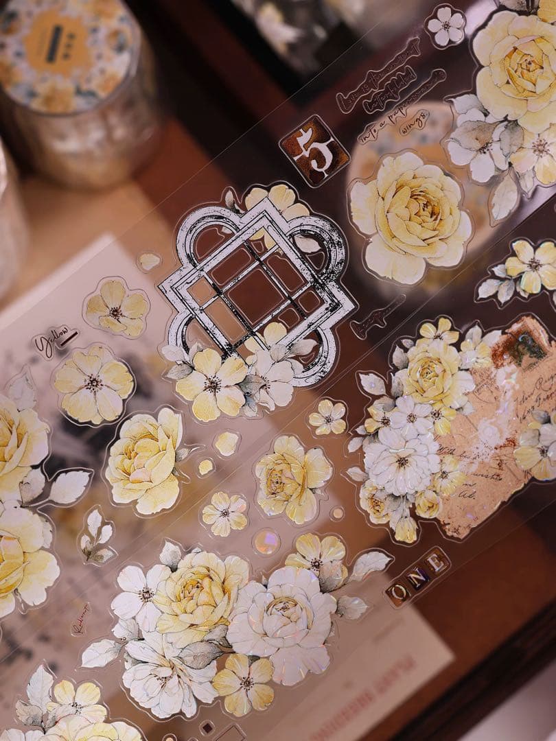 ⭐️SALE⭐️小白家文創《黄玫瑰》海外マスキングテープ マステ 【2744】