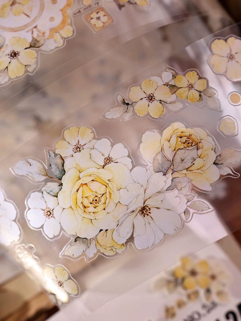 ⭐️SALE⭐️小白家文創《黄玫瑰》海外マスキングテープ マステ 【2744】