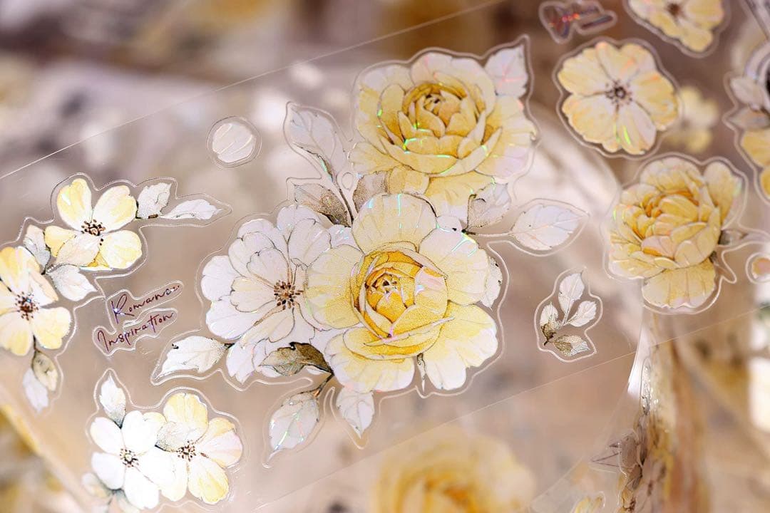 ⭐️SALE⭐️小白家文創《黄玫瑰》海外マスキングテープ マステ 【2744】