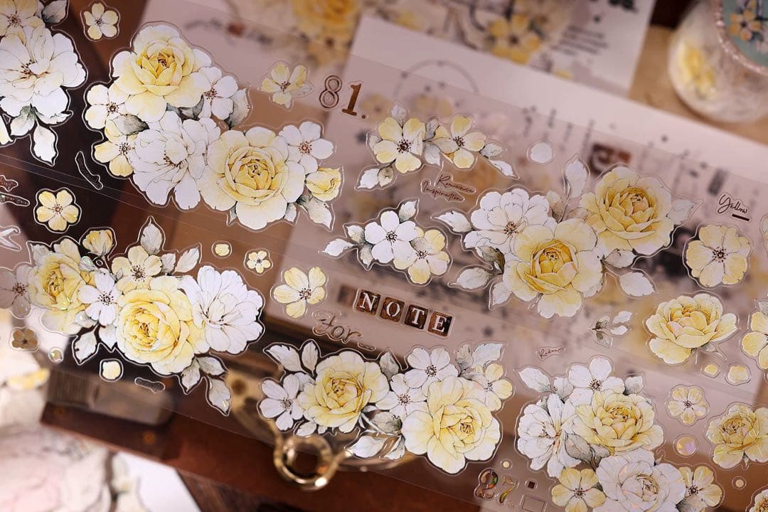 ⭐️SALE⭐️小白家文創《黄玫瑰》海外マスキングテープ マステ 【2744】