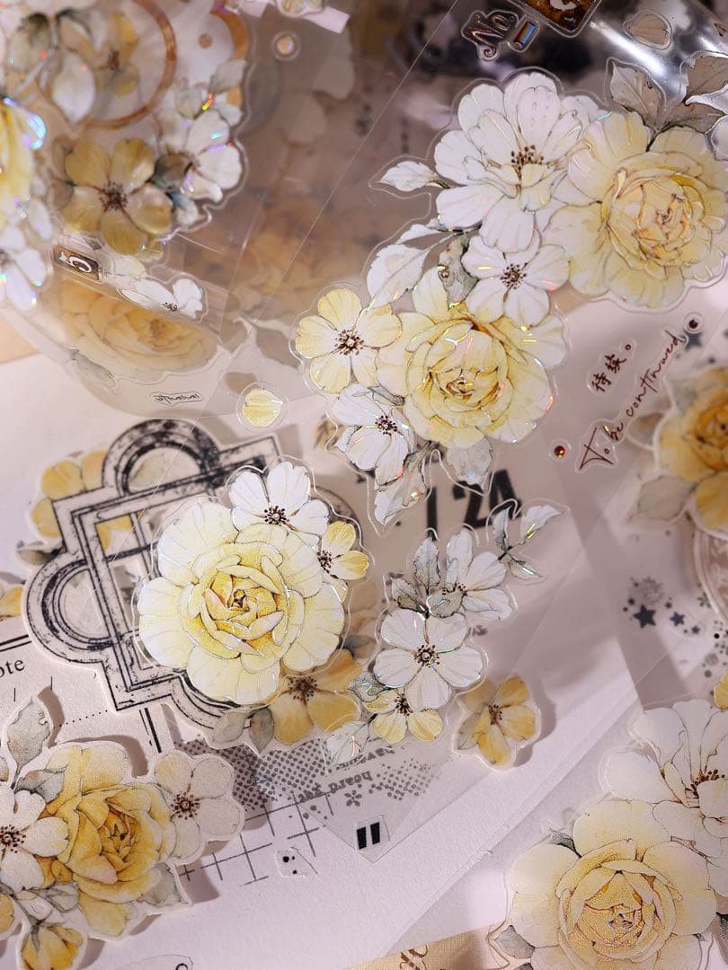 ⭐️SALE⭐️小白家文創《黄玫瑰》海外マスキングテープ マステ 【2744】