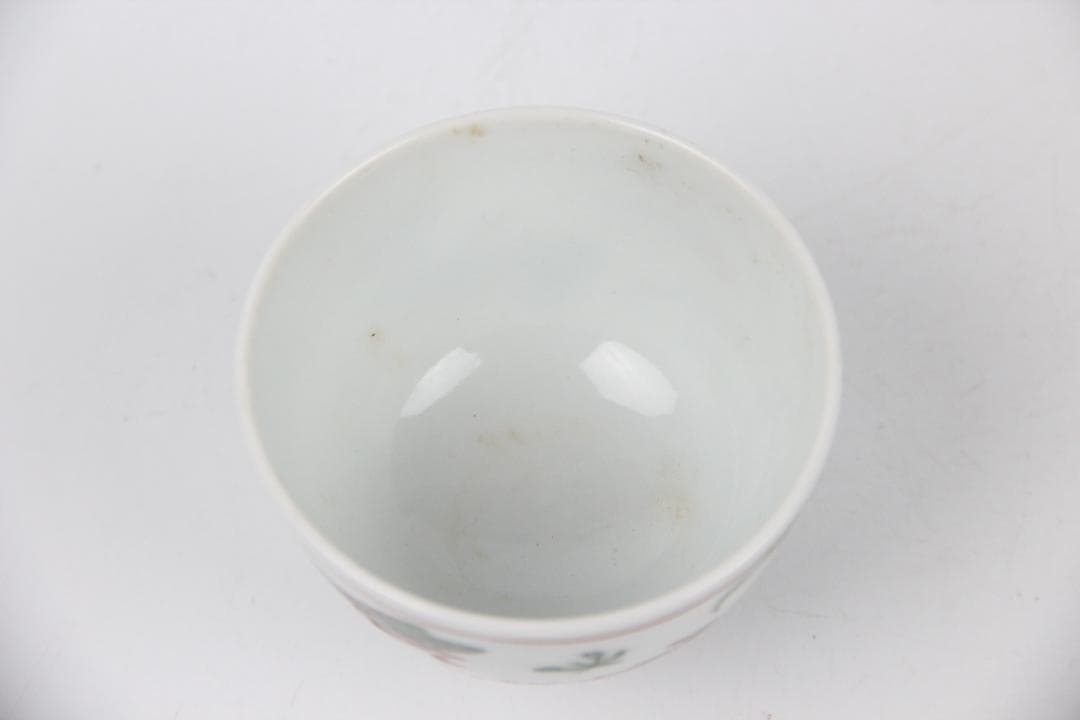 茶道具　平安丹祐　倣明写　大明成化年　色絵蓮鴛鴦文　煎茶碗　　京焼　 EN9-3