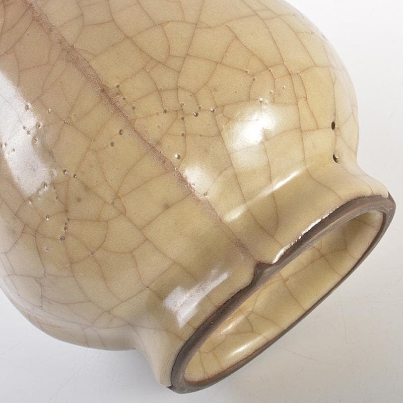 中国　哥窯　金絲鉄線　氷裂文　双耳瓶　C　7365E