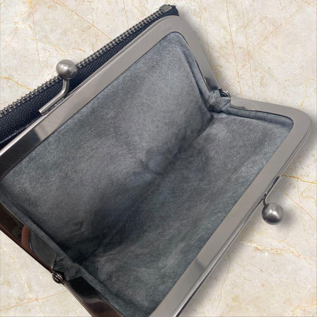 土屋鞄 トーンオイルヌメ がま口ポケット財布 ブラック 財布 がま口 黒