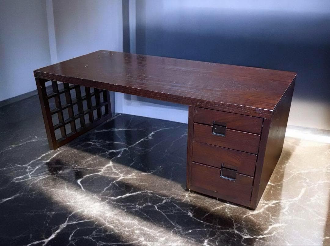 アンティーク★昭和時代の文机　側面の格子がとてもよい雰囲気