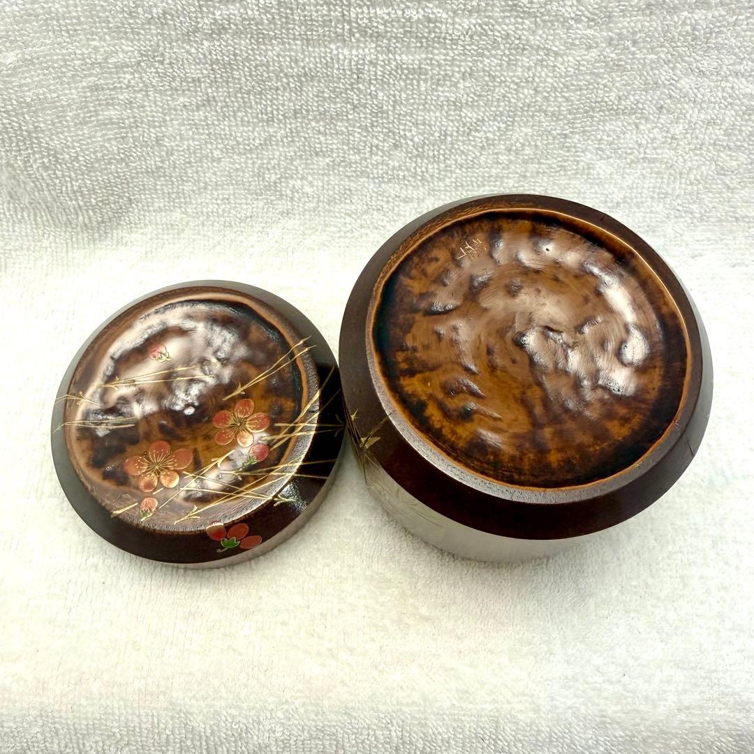 ［訳あり］茶道具 棗 竹 雪吹 松竹梅蒔絵 山本翠松作【匿名配送】