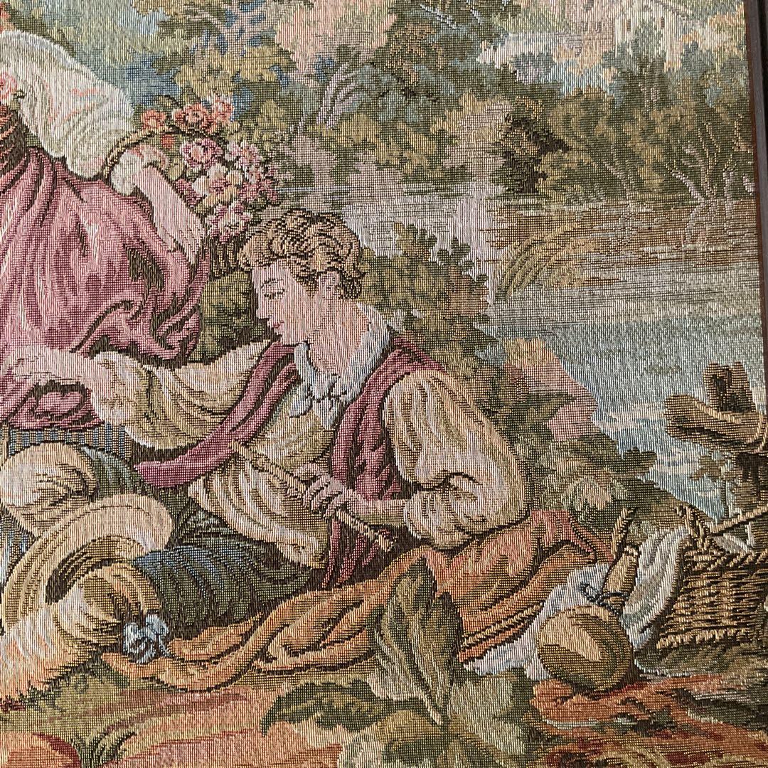 刺繍アート メルヘン調 大型インテリア壁掛け 木枠額装仕立て