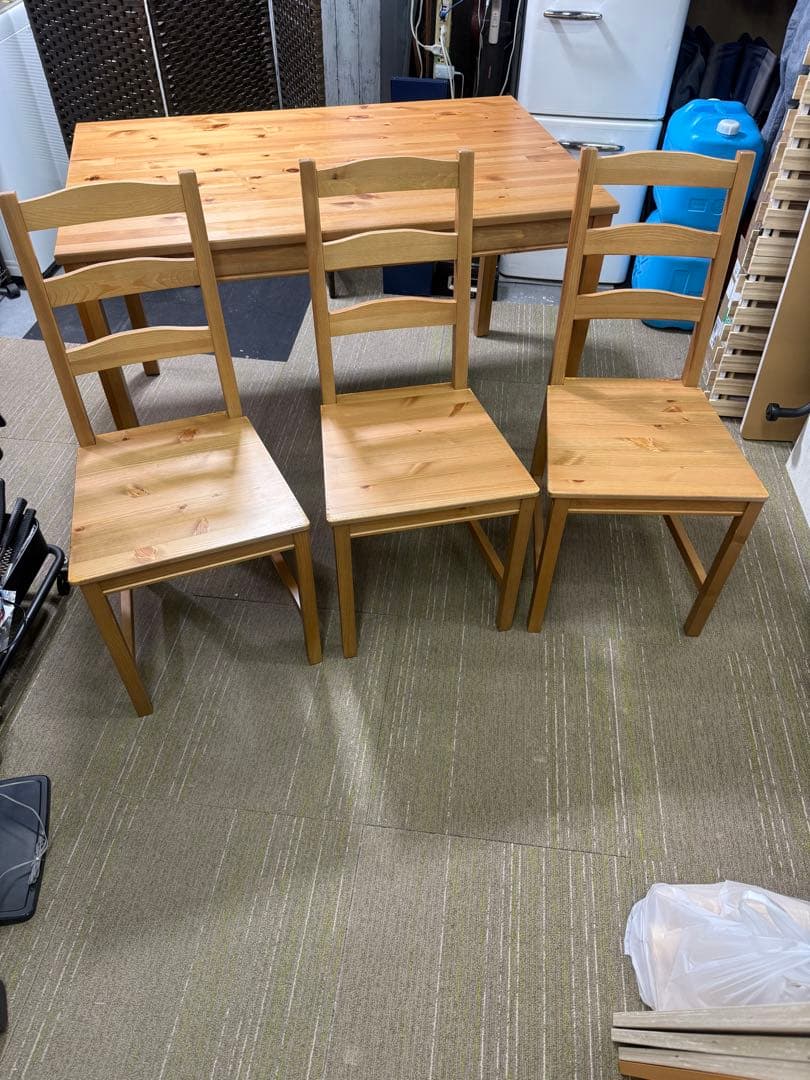 【洗浄消毒作業済】IKEA ダイニングテーブル　チェア3脚　ヨックモック