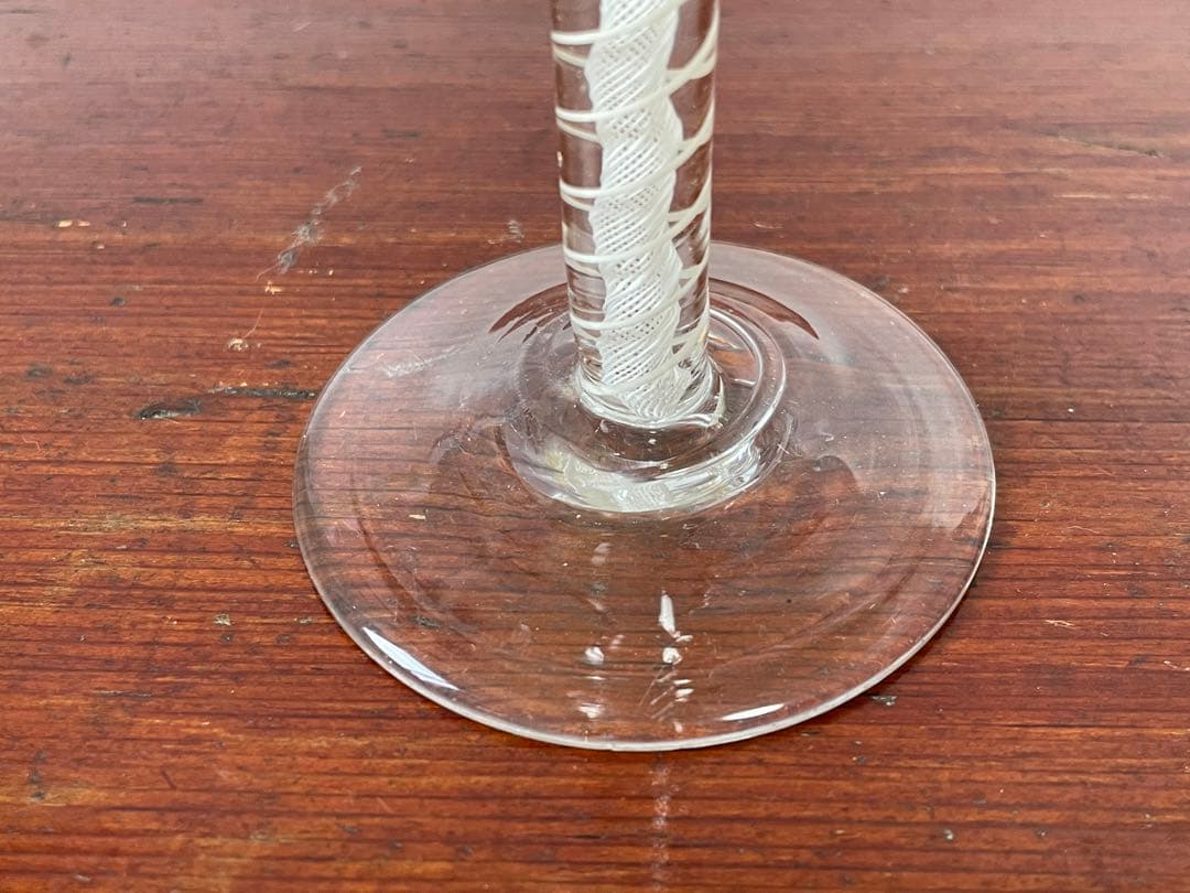 エアーツイストグラス　イギリス　エアーツイストステムグラス オペークツイスト