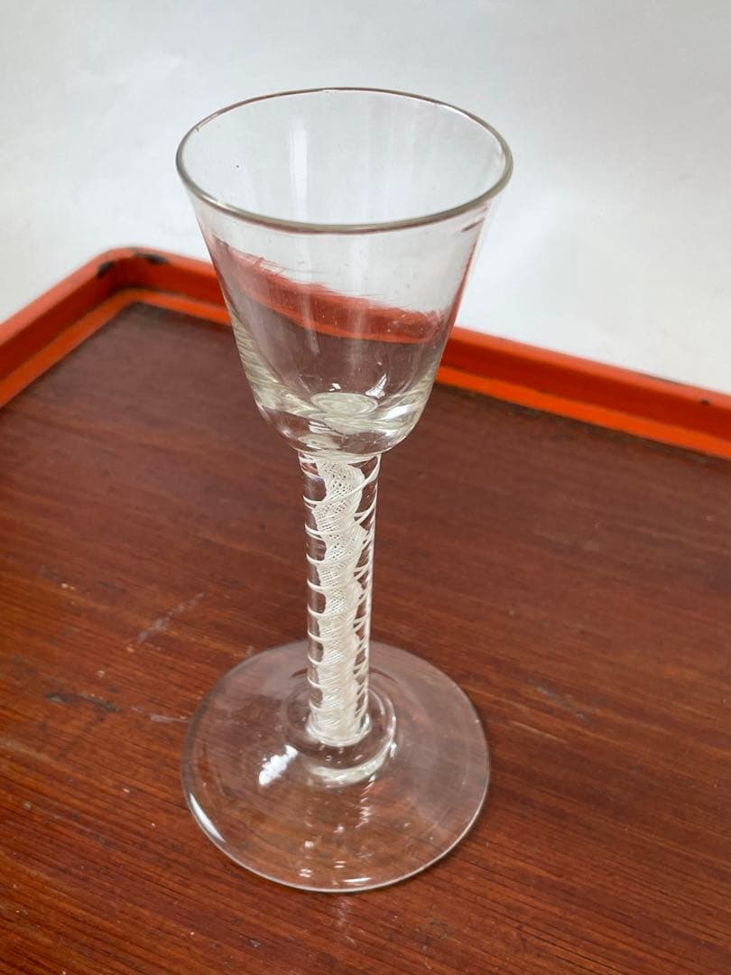 エアーツイストグラス　イギリス　エアーツイストステムグラス オペークツイスト