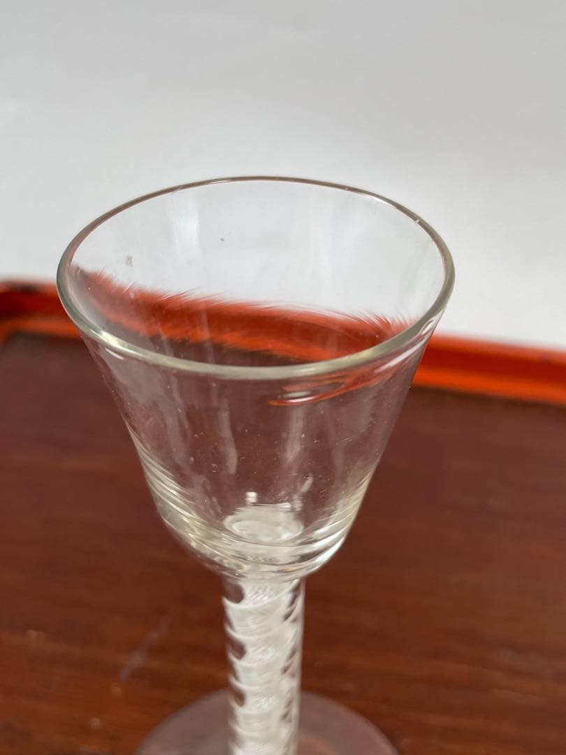 エアーツイストグラス　イギリス　エアーツイストステムグラス オペークツイスト