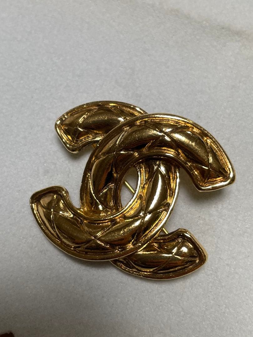 CHANEL ブローチ マトラッセ ココマーク ゴールド ビンテージ