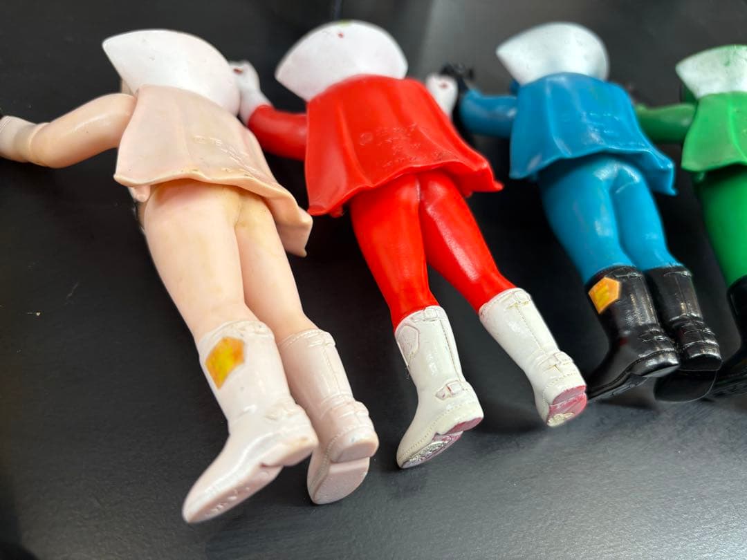 福*郎様 秘密戦隊ゴレンジャー　ソフビ　ポピー　フィギュア 5体セット当時物