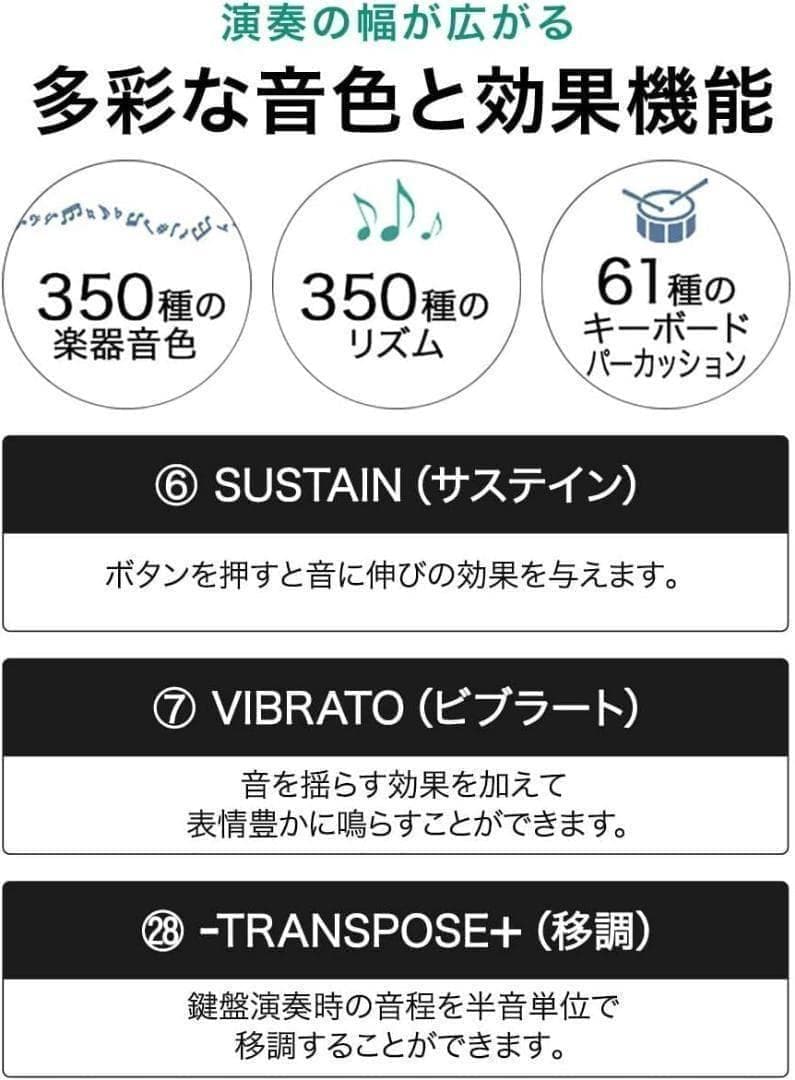 【M1727-115-81】61鍵電子キーボード マイク付 LCD搭載