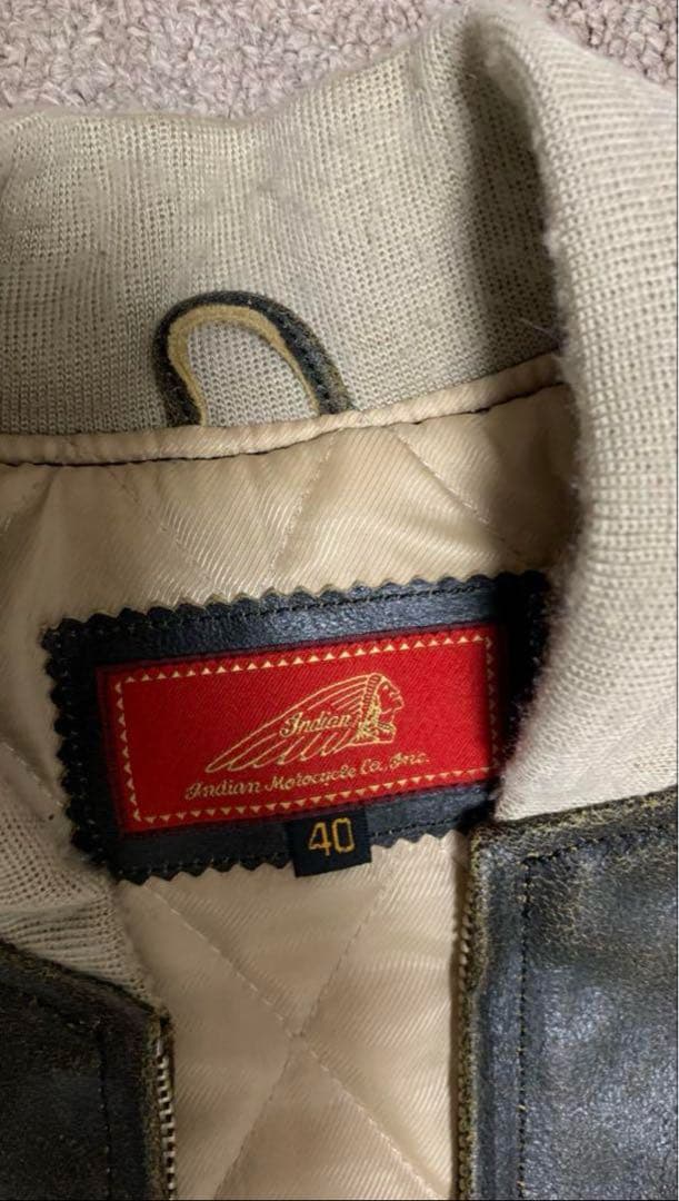 ダークブラウン レザー シングルライダースジャケット 40　スポーツジャケット