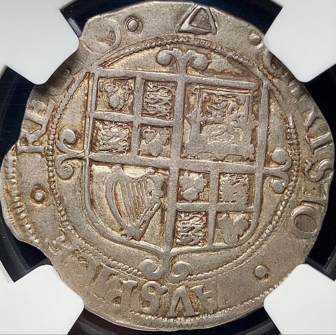 【NGC AU58】イングランド チャールズ1世 シリング ハンマード 銀貨