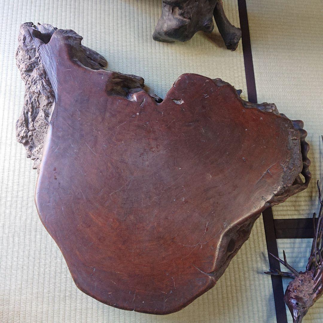 【大正レトロ/明治レトロ/昭和レトロ 】木製置物 孔雀 くじゃく 花台 当時物