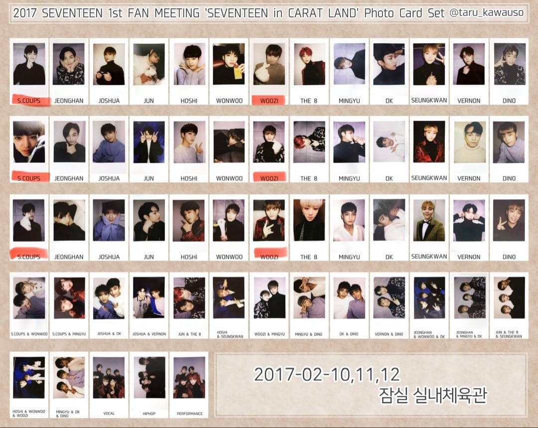 2017 SEVENTEEN in CARAT LAND フォトカードセット