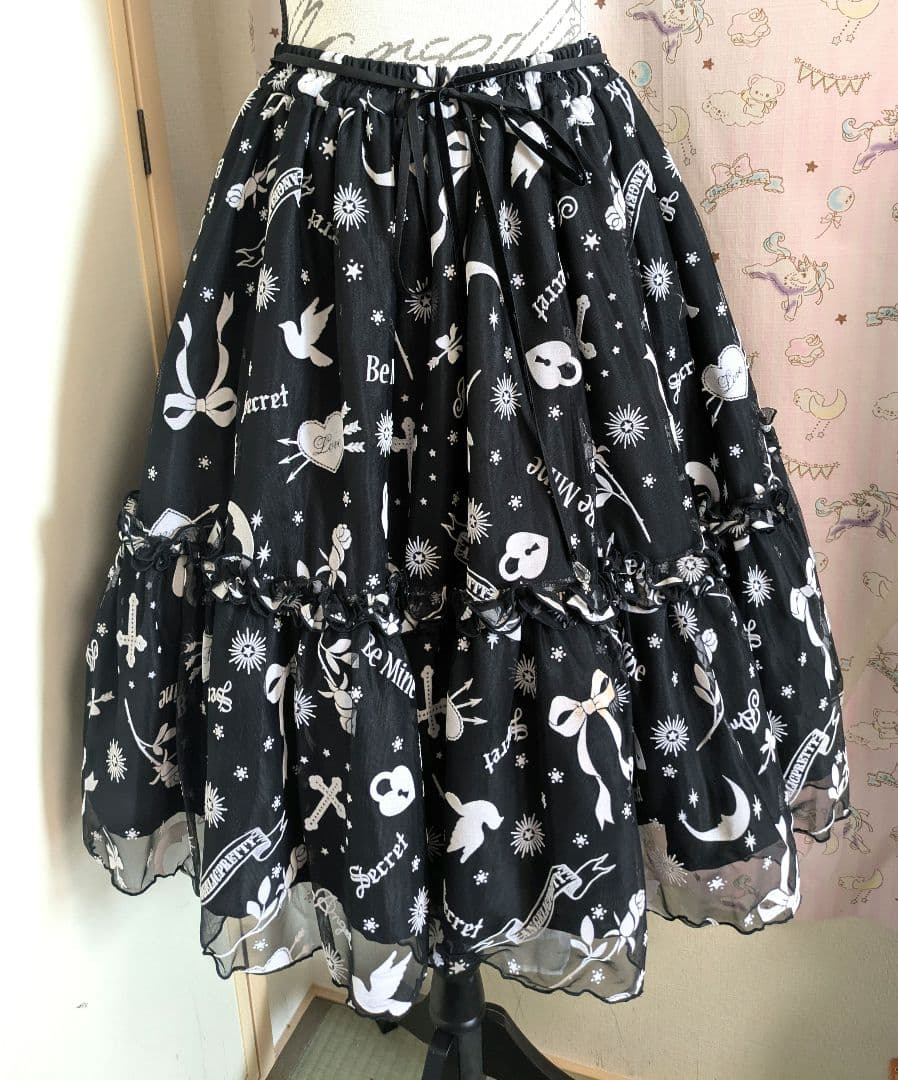 Girls heart スカート リボンピンセット クロ