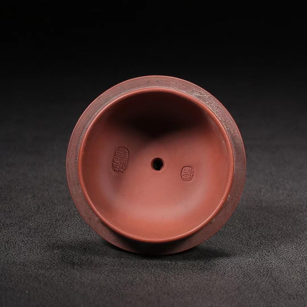 中国古美術・洪壽紫砂壺・原礦清水泥・顧景舟製壺紋・範曾(刻画)・紫泥急須・茶壺