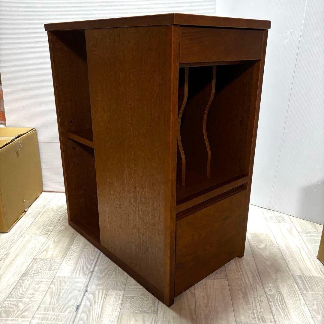 浜本工芸 電話台 木製電話台・ファックス台 引き出し付　本棚　マガジンラック