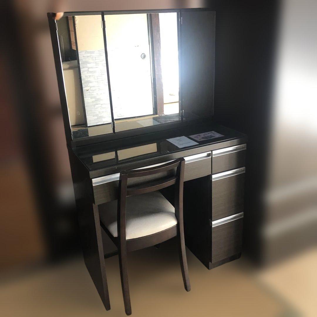 ニトリ　ダークブラウン 三面鏡 ドレッサー