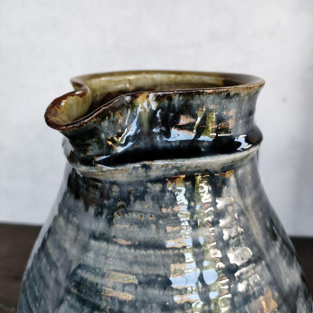 平山元康 共箱あり 水差しピッチャー高さ30cm未使用に近い陶器陶芸民藝花器花瓶