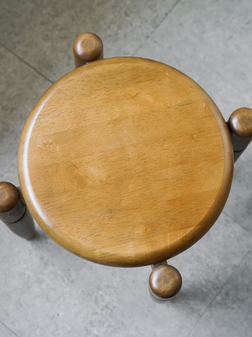 ヴィンテージ 木製スツール/丸椅子 2脚 古道具 ミッドセンチュリー モダン