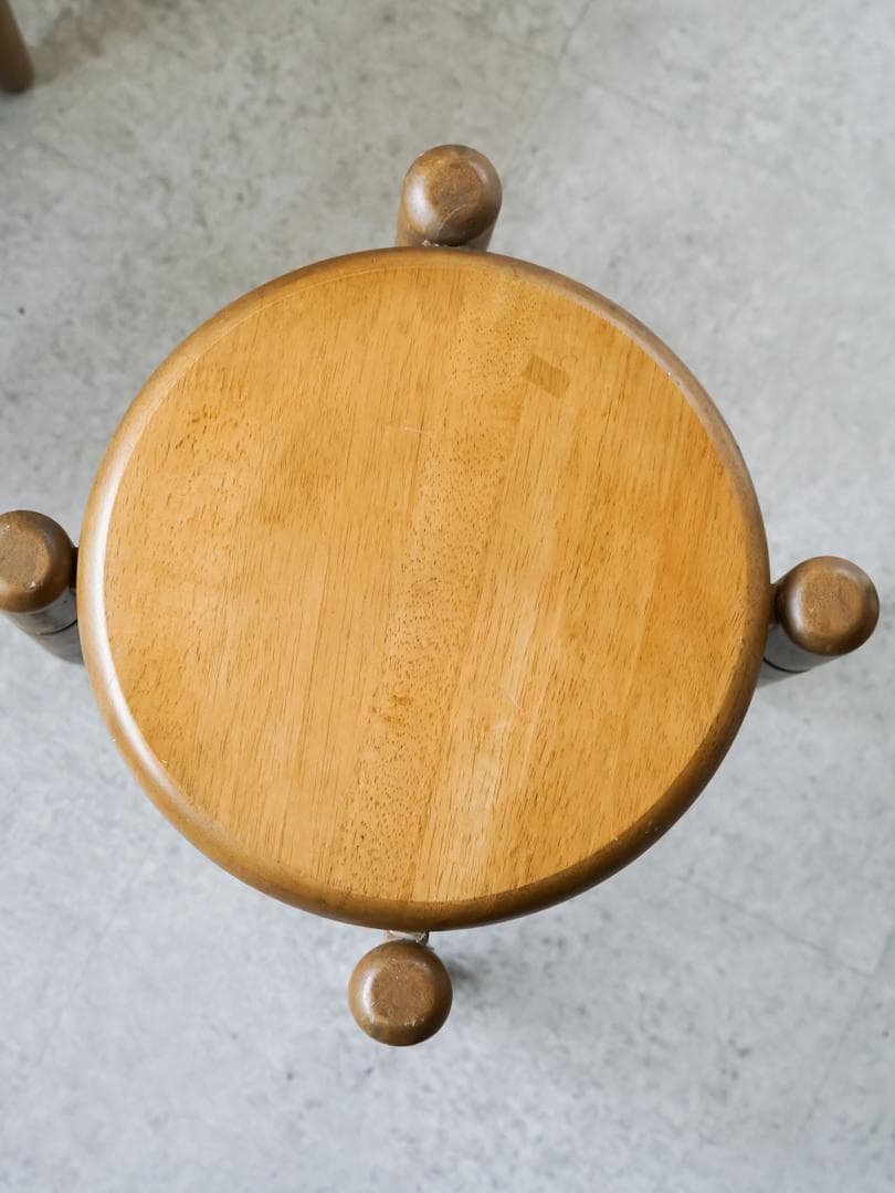 ヴィンテージ 木製スツール/丸椅子 2脚 古道具 ミッドセンチュリー モダン