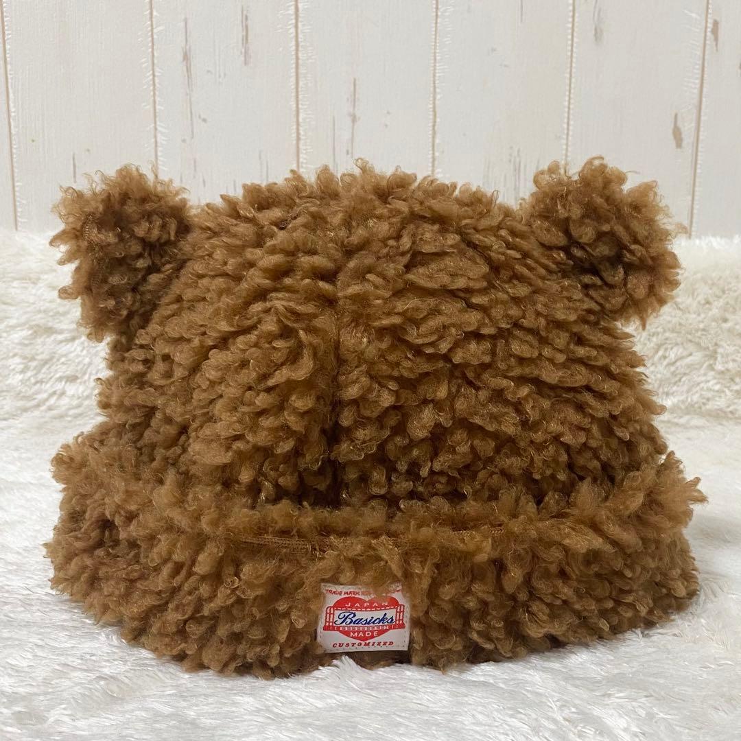 Basicks ベイシックス クマ耳ニット帽 茶 ブラウン S