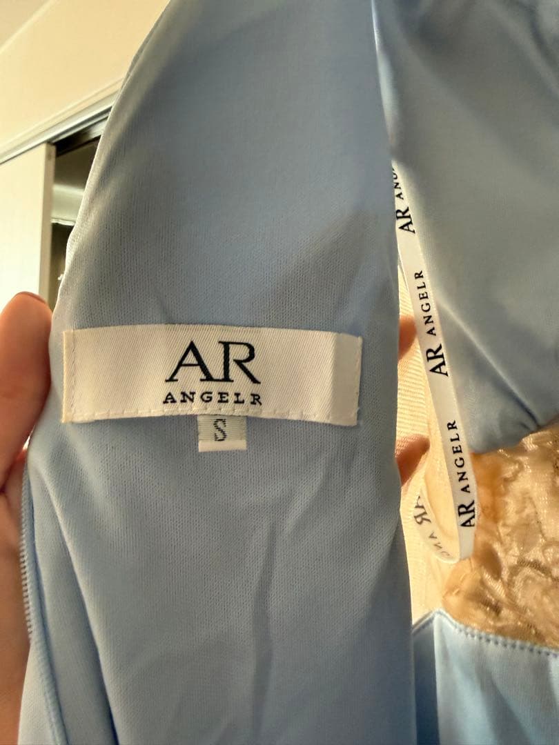 AR ANGELR 水色 Vネックドレス S キャバドレス