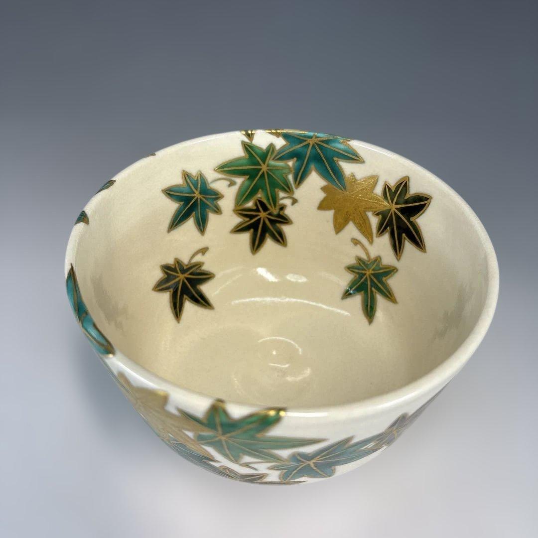 【中古品】茶道具　泉涌寺　山川敦司造　楓絵茶碗（共箱）