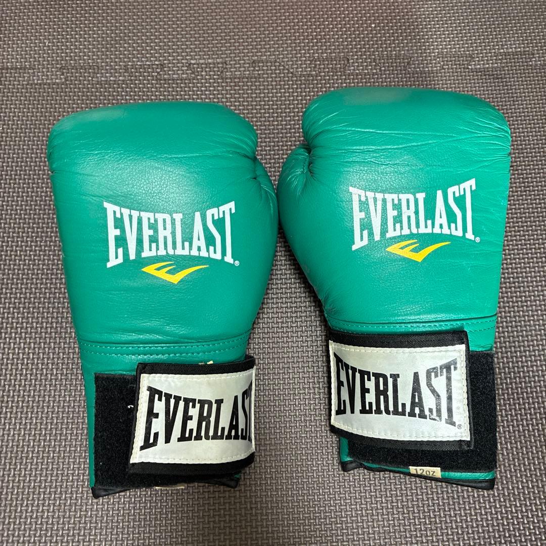 EVERLAST ボクシンググローブ グリーン 12オンス