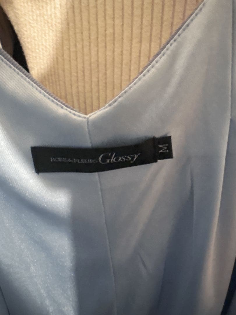 ROBE de FLEURS ライトブルー タイトドレス ストラップ付き