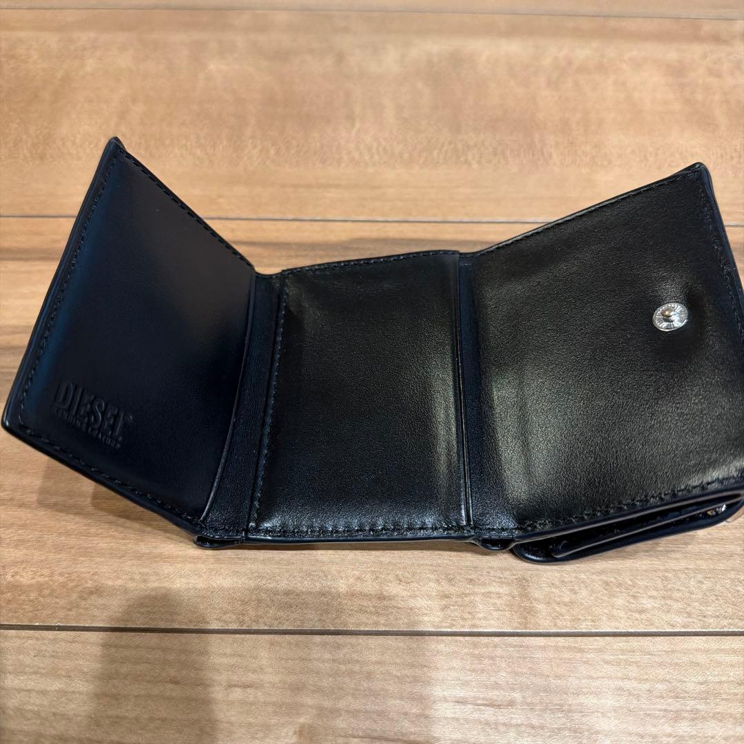 DIESEL ブラックレザー 三つ折り財布
