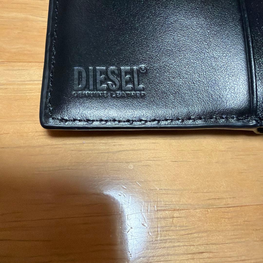 DIESEL ブラックレザー 三つ折り財布