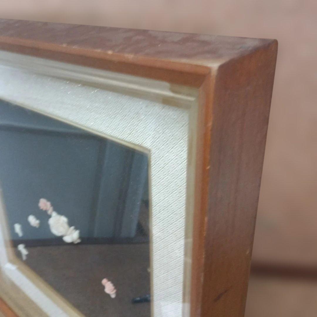 3985）周峰　珊瑚の彫刻の額　薔薇