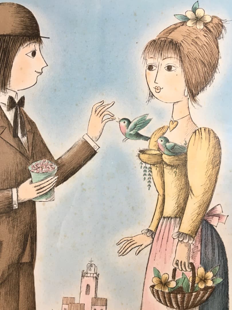 ○[希少] レイモン・ペイネ 『おやつの時間』 リトグラフ 版画 14/250