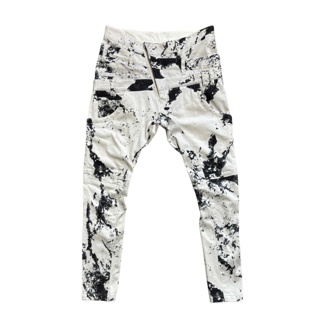 bajra. 墨スプラッシュ柄トリプルウエストジョッパーズ/ソフトサルエルパンツ