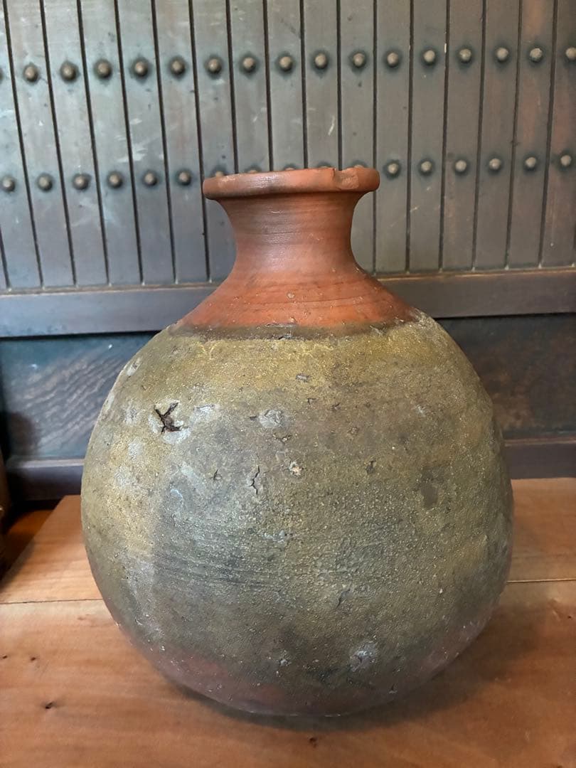 古備前　蕪徳利　被せ焼　酒器　花入れ