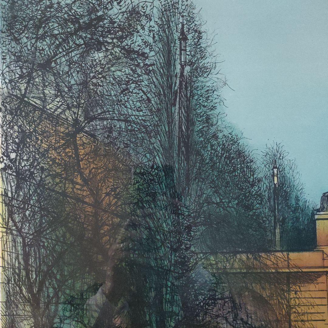 ジャン·カルズーCarzou　オリジナル大判リトグラフ『セーヌ河畔』直筆サイン入