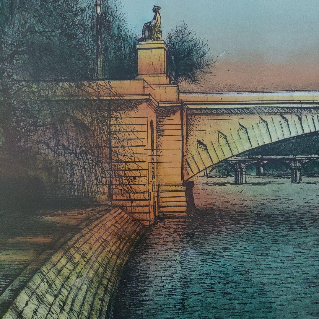 ジャン·カルズーCarzou　オリジナル大判リトグラフ『セーヌ河畔』直筆サイン入